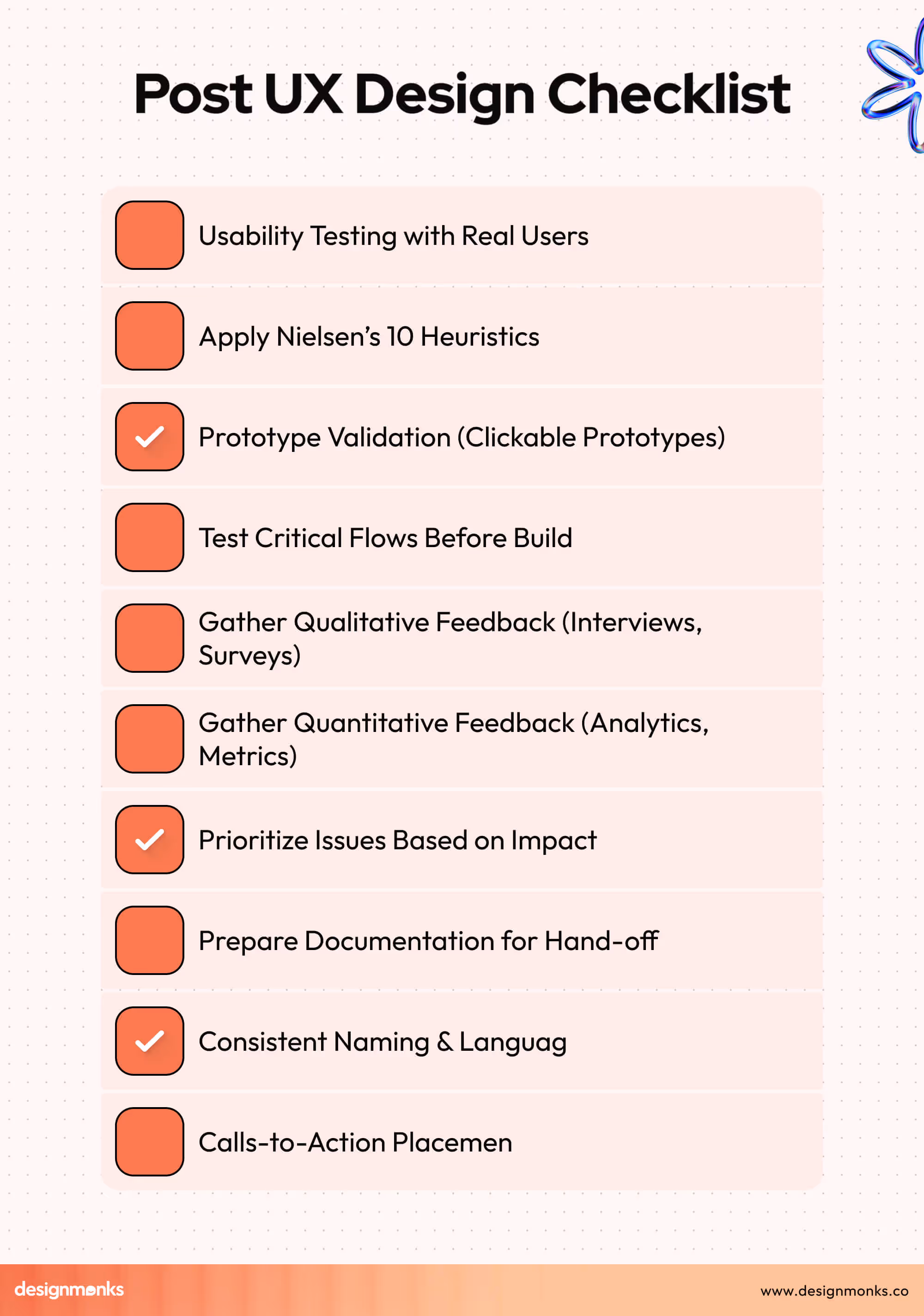 Post UX Design Checklist